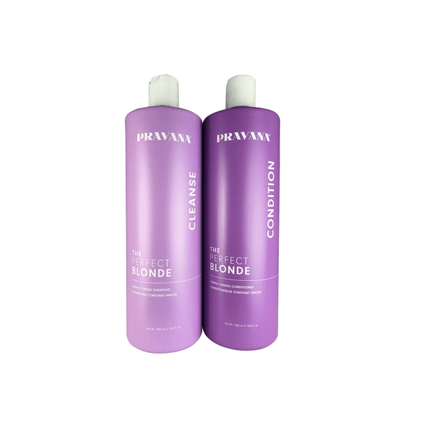 Pravana The Perfect Blonde Purple Hair Toning Shampoo Conditioner Liter Duo Walmart Com Walmart Com