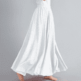 thumbnail image 4 of Womens Plus Size Maxi Skirt Long Skirts for Women Trendy Elastic Waist Boho Skirts Casual Vacation Solid Color High Waisted Womens Vacation Beach Long Skirts, 4 of 5