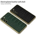 thumbnail image 6 of Case for Samsung Galaxy S23, Classic Crocodile Pattern Print PU Leather with Luxury Plating Gold Edge Phone Cover Slim Non-slip Shockproof Protective Case for Samsung Galaxy S23, Purple, 6 of 7