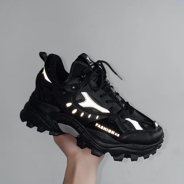 Zapatos de correr para hombre, ligeras y gruesas, con cordones para primavera, verano y otoño DQrwqpou Tenis De Mujer Tenis De Hombre