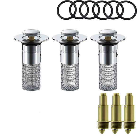 EARKITY Hair Catcher, Bathroom Sink Stopper with Removable Stainless Steel Filter Basket, Pop Up Sink Drain Filter, Kitchen Sink Drain Stopper for Bathroom Kitchen Basin Sink Stopper Replacement