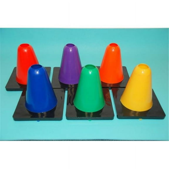 Everrich EVB-0028 6 Inch Vinyl Cone with Square Base - Set of 6