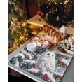 thumbnail image 2 of Christmas Placemats Set of 1 Winter Snow Owl Berries Evergreen Leaves Heat Insulation Washable Place Mats, Rustic Non-Slip Table Mats for Dining Table Party Kitchen Decor,13x19 Inch, 2 of 4