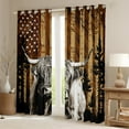 thumbnail image 2 of Castle Fairy Farmhouse Animal Highland Cow Black Out Curtains for Teens,American Flag Curtains Pack Of 2 (42X63 Each),Retro Vintage Bedroom Curtains,Microfiber Bedroom Decor, 2 of 6