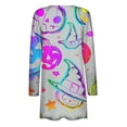 thumbnail image 4 of WXLWZYWL Womens Halloween Cardigan Plus Size Open Front Lightweight Pumkin Bat Spide Web Ghost Witch Print Blouse Cute Spooky Pattern Cardigans, 4 of 6