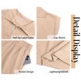thumbnail image 6 of Fantaslook Womens 2 Pieces Outfits Half Zip Lapel Collar Lounge Set Cap Sleeve Summer Sets with Pockets, 6 of 9