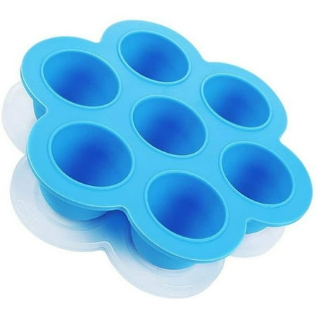 

Egg Bites Molds for Instant Pot Accessories Casewin Freezer Ice Cube Trays Silicone Food Storage Containers with Lid Pressure Cooker Blue
