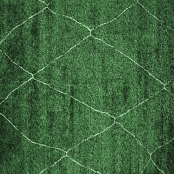 Ahgly Company Indoor Square Oriental Emerald Green Industrial Area Rugs, 8' Square