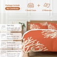 thumbnail image 6 of 3 Piece Coral Orange Duvet Cover Set California King,Microfiber Comforter/Quilt Cover with Corner Ties and 2 Pillowcases,Coastal White Ocean Marine Nautical Beach Soft Bedding with Zipper Closure, 6 of 8
