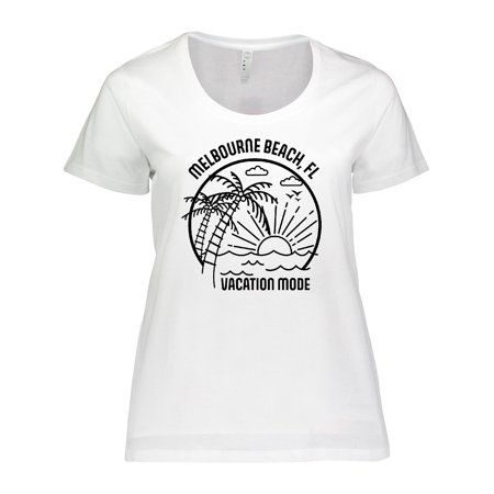 Inktastic Summer Vacation Mode Melbourne Beach Florida Women's Plus Size T-Shirt
