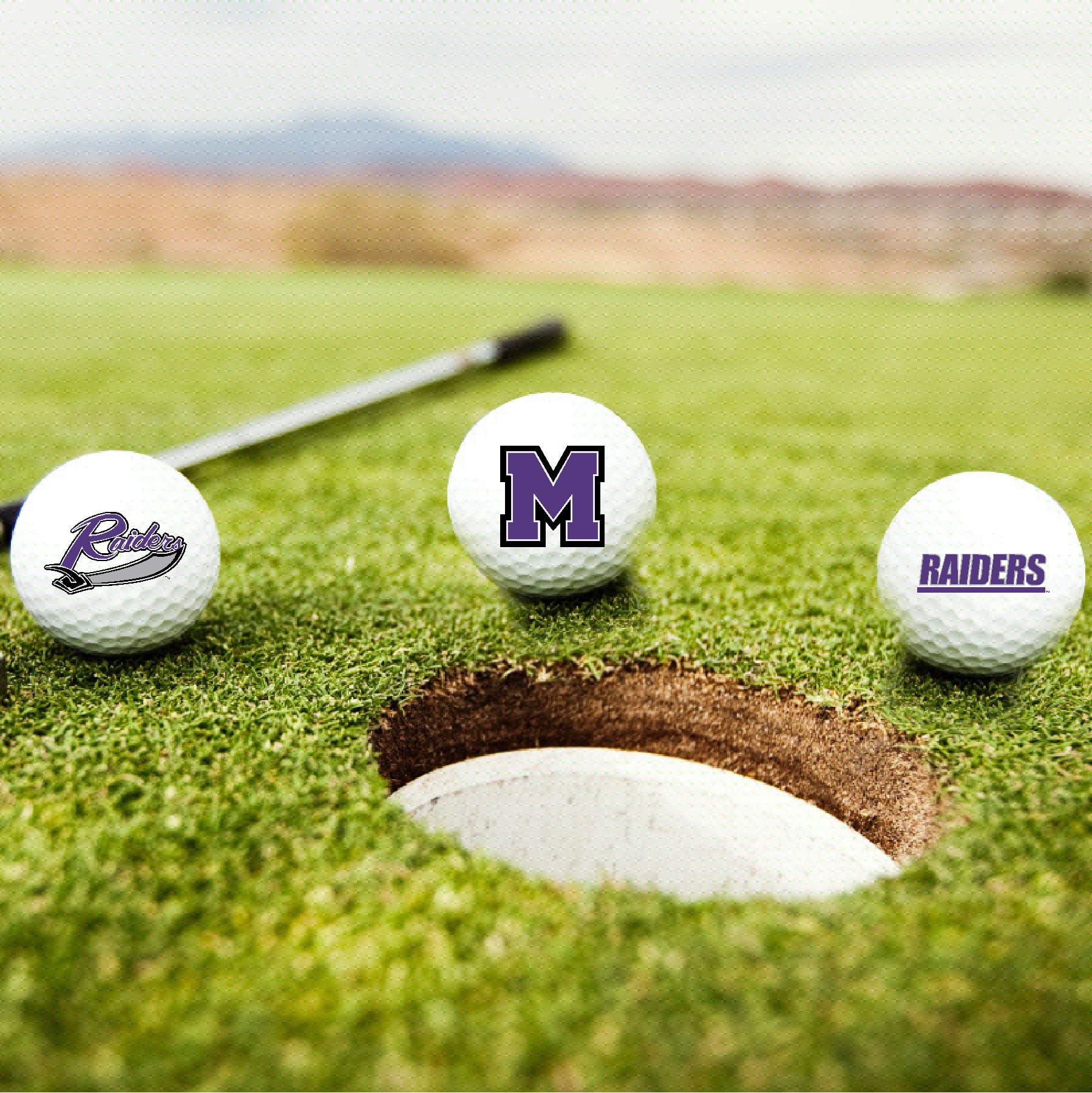 University of Mount Union Purple Raiders Logo Edition Taylormade Distance+ Golf Balls 12-Pack (Dozen)