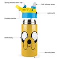 thumbnail image 3 of Adventure Time Jake The Dog Kids Water Bottle with Silicone Straw And Spill-Proof Lid, Stainless Steel Double-Wall Vacuum Insulated Water Bottles for Boys Girls, 3 of 8
