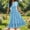 Blue, variant on Summer Dresses for Women Hot Pink Velvet Casual Short Sleeve A-Line Dresses Flowy Loose Fit Peplum Crew Neck Midi Dresses