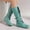 Green, variant on Bnwani Women Boots Fall Winter Fashion Zipper Low-Heel Mid-Calf Versatile Comfortable Casual Western Boot Black Size 5.5
