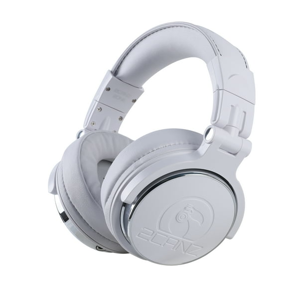 2CANZ Pro Matte White Over-Ear Professional Wireless Headphones - Enhanced 50mm Neodymium Drivers, Closed Back, Plush Ear Cushions, 8-Way Adjustable Earpads, Foldable