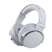 2CANZ Pro Matte White Over-Ear Professional Wireless Headphones - Enhanced 50mm Neodymium Drivers, Closed Back, Plush Ear Cushions, 8-Way Adjustable Earpads, Foldable