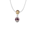 thumbnail image 2 of Delight Jewelry Goldtone Wide Black and Purple Animal Striped Print Spinner Mia Monkey Charm Necklace, 2 of 4