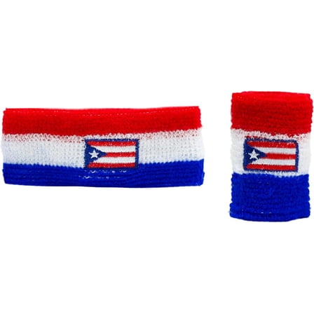 Striped Sweatband Set - Sport Sweat Band and Wrist Band