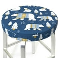 thumbnail image 3 of Fotbe cute winter bear Stool Covers Round,Waterproof Round Bar Stool Covers Bar Chair Covers Washable Stool Cushion Slipcover for 12-14 Inch Chair-14 inch, 3 of 7