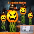 thumbnail image 2 of Cuorung Decoraciones de Halloween Decoración al aire libre Colgante Iluminado Sombrero de bruja de calabaza brillante con 3 modos iluminados Decoraciones de Halloween de color naranja aterrador para i, 2 of 5