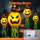 thumbnail image 2 of Cuorung Decoraciones de Halloween Decoración al aire libre Colgante Iluminado Sombrero de bruja de calabaza brillante con 3 modos iluminados Decoraciones de Halloween de color naranja aterrador para i, 2 of 5