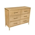 thumbnail image 3 of Christopher Knight Home 48" Large Storage Cabinet, 6 Drawers with Gold Handles, Acacia Wood Frame, Natural, 3 of 13
