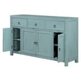 thumbnail image 2 of 60 Inch Wood Storage Cabinet, 4 Doors with 2 Shelves, Drawer, Antique Blue, 2 of 5