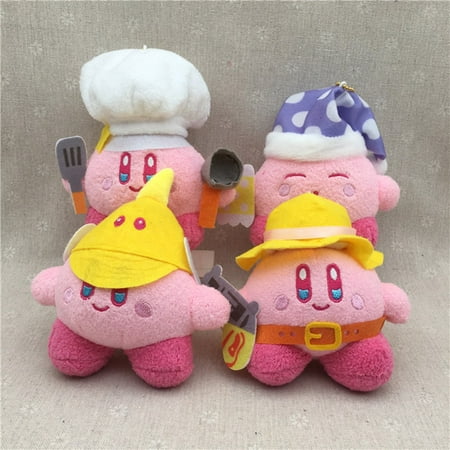 Playtime 4PCS Kirby Plush Toys 5.1" Cute Cartoon Character Super Star Cuddle Doll Stulled Animal for Kids Gifts