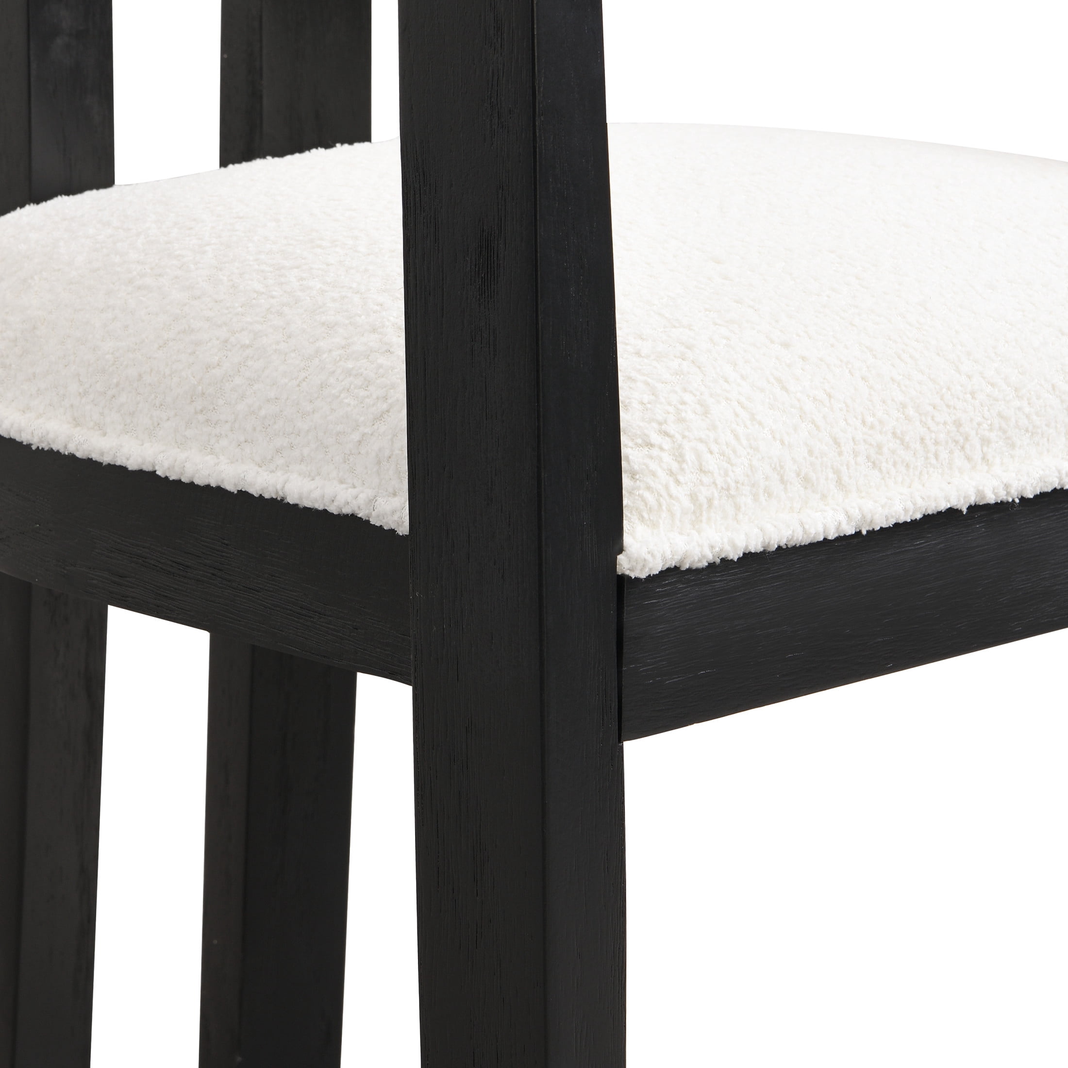 Rovelle Modern Upholstered Dining Chairs, Rubberwood, Beige + Black, Set of 2
