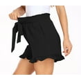 thumbnail image 4 of ppyoung Womens Summer High Waist Shorts Casual Ruffle Shorts with Pockets, 4 of 5
