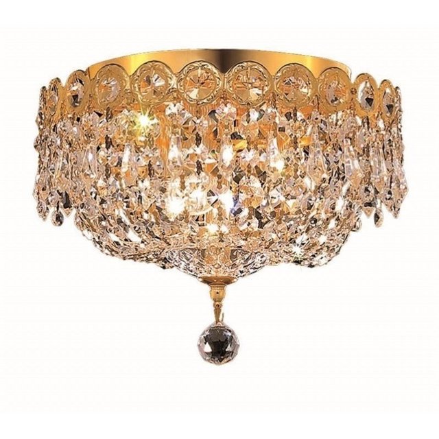 Elegant Lighting Century 10" 3 Light Elegant Crystal Flush Mount