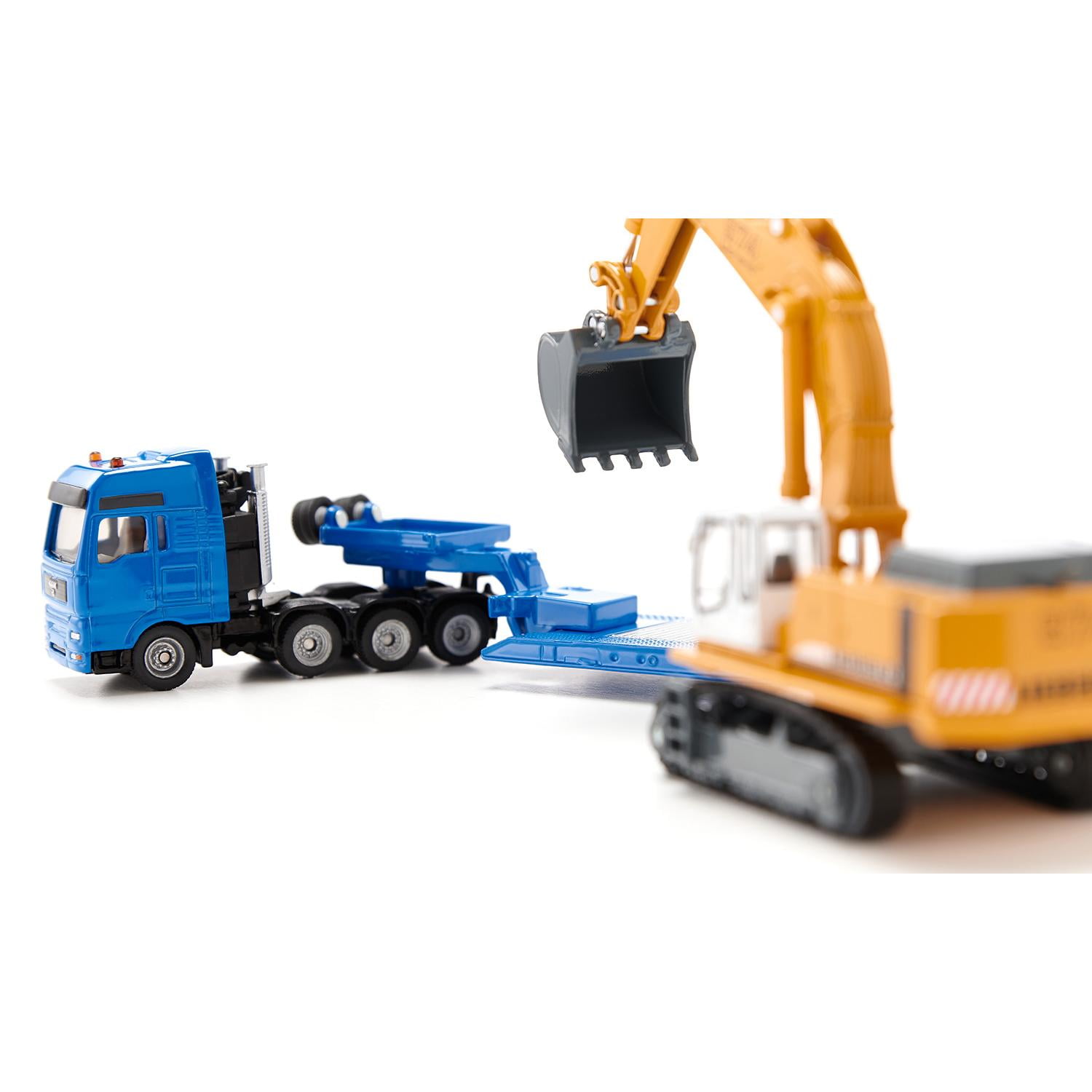 siku6714と2887 1/87 Liebherr 974 Excavator with MAN Truck & Lowboy Trailer