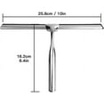 thumbnail image 7 of Stainless Steel Shower Squeegee Rubber Wiper - Glass Window Clean Accessories Rustproof Portable Hand Held Cleaning Tool with Matching Suction Cup Hook Holder - Door Tile Wall Bathroom Mirror Kitchen, 7 of 7