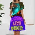 thumbnail image 2 of Long Live Disco Women's Dress Short Sleeve Summer Sundress Summer Women Clothes, 2 of 7