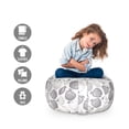 thumbnail image 2 of Fruits Storage Toy Bag Chair, Repetitive Fresh Simplistic Modern Healthy Eating Illustration, Stuffed Animal Organizer Washable Bag, Large Size, Pale Taupe and Pale Grey, by Ambesonne, 2 of 3