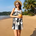 thumbnail image 3 of Balery Colors Cats Vestidos de verano para mujer con estampado: vestido holgado sin mangas, vestido playero informal y cómodo para días calurosos., 3 of 7