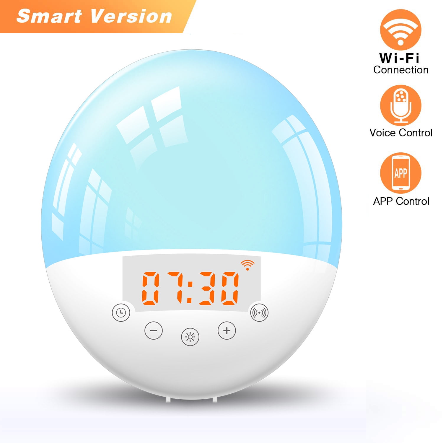 Smart Light Digital Alarm Clock Multifunctional Light Table Lamp Wake Up Light Bedside Lamp With Fm Radio Clock Snooze Function Voice Control App Control Wi Fi Light Compatible With Home Walmart Com