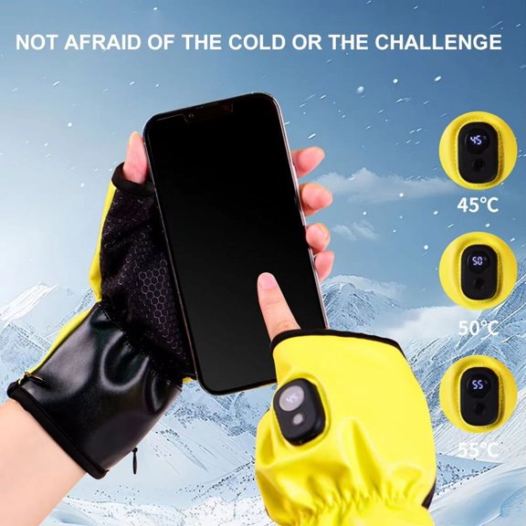 Electric Heating Gloves Fingerless Rechargeable Cold Weather Thermal Motorcycle for Women Men