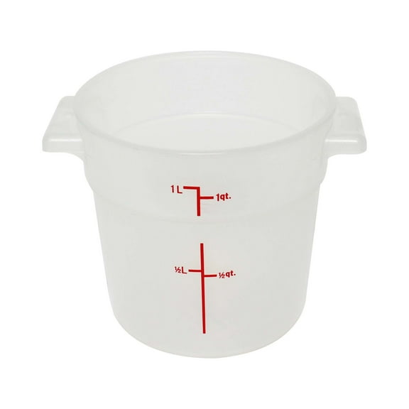 Excellante 1 quart round food storage container, pp, translucent, NSF certified, comes in each