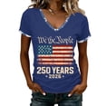 thumbnail image 3 of Short Sleeve Shirts for Women 250th Anniversary Usa Shirt 1776-2026 American Flag Print America 250 Patriotic T Shirts Graphic Tees, 3 of 5