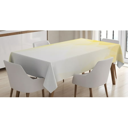 

Yellow and White Tablecloth Fractal Mosaic Form with Simplistic Abstract Triangles with Ombre Effect Rectangular Table Cover for Dining Room Kitchen 52 X 70 Inches Yellow White by Ambesonne