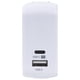 thumbnail image 1 of Cargador de pared USB, caja de fusibles, 2 puertos tipo C a USB-A, blanco, paquete de 1, 1 of 1