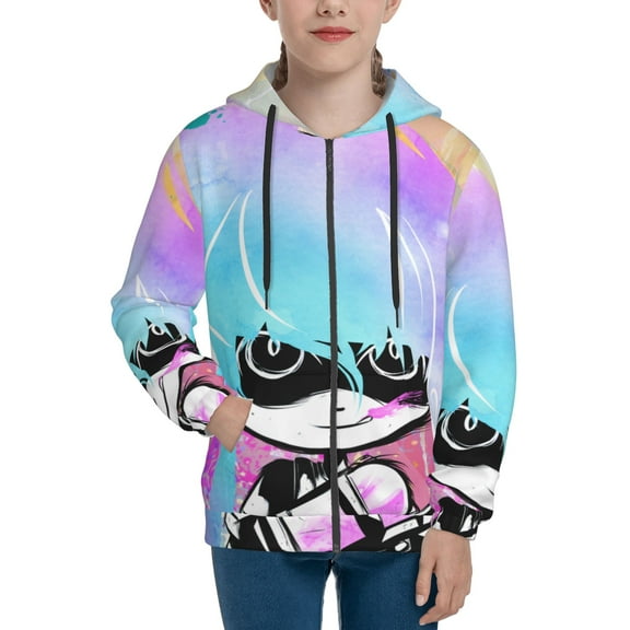 Splatoon 3 Teens Boys Girls Zip Up Hoodies 3d Print Long Sleeve Hooded Sweatshirt Jacket With Pocket Small