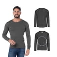 thumbnail image 3 of Playera Cuello Redondo Yazbek C0354 Manga Larga Caballero Color Negro Jaspe Talla Grande, 3 of 3