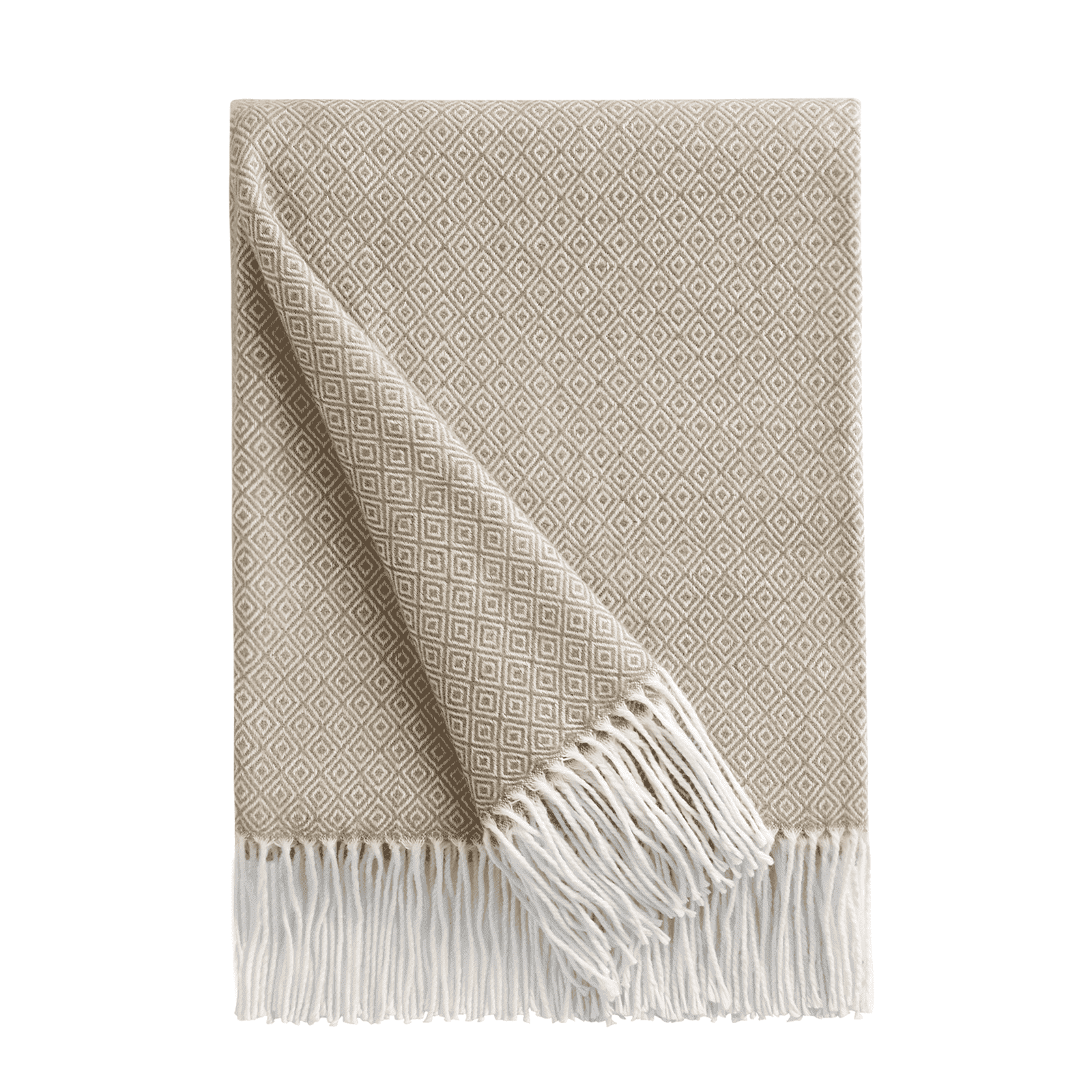 Bourina Herringbone Beige Throw Blanket for Couch, Suitable for Adult, Soft and Lightweight, 50"x 60"
