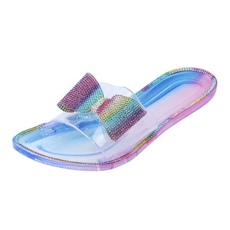

Puawkoer Women s Sandals Sandals Gold With Diamond Bow Women s Sandals Summer Fashion Shiny Women s sandals