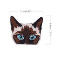 thumbnail image 3 of WIRESTER 1.96" x 1.73" (5cm x 4.4cm) Logo Sew Ironed On Badge Embroidery Applique Patch, DIY Vintage Embroidered Patches, for Hats, Jackets, Shirts, Vests and Jeans - Siamese Kitten Cat, 3 of 8