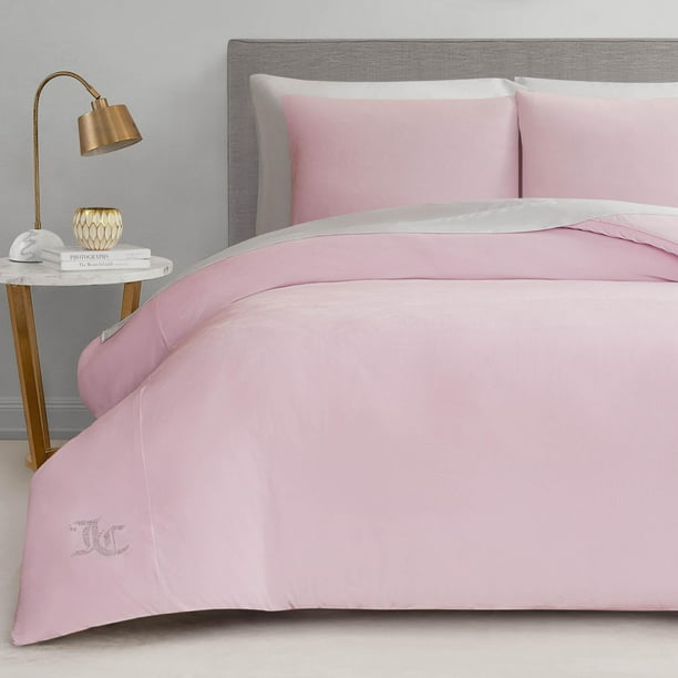 Set de Edredón King Juicy Couture en Velour Rosa - 3 Piezas