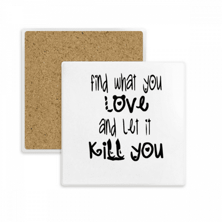 

English Word Design Love And Kill Square Coaster Cup Mat Mug Subplate Holder Insulation Stone