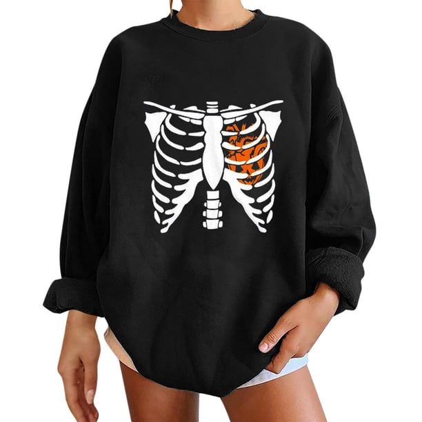 Moda mujer estampado cuello redondo pulóver Tops manga larga cómoda blusa sudadera Fridja czfsfas5723